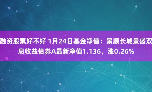 融资股票好不好 1月24日基金净值：景顺长城景盛双息收益债券A最新净值1.136，涨0.26%