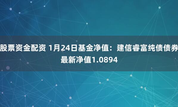 股票资金配资 1月24日基金净值：建信睿富纯债债券最新净值1.0894