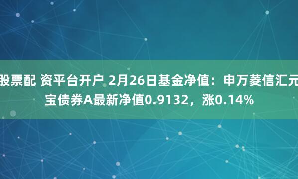 股票配 资平台开户 2月26日基金净值：申万菱信汇元宝债券A最新净值0.9132，涨0.14%